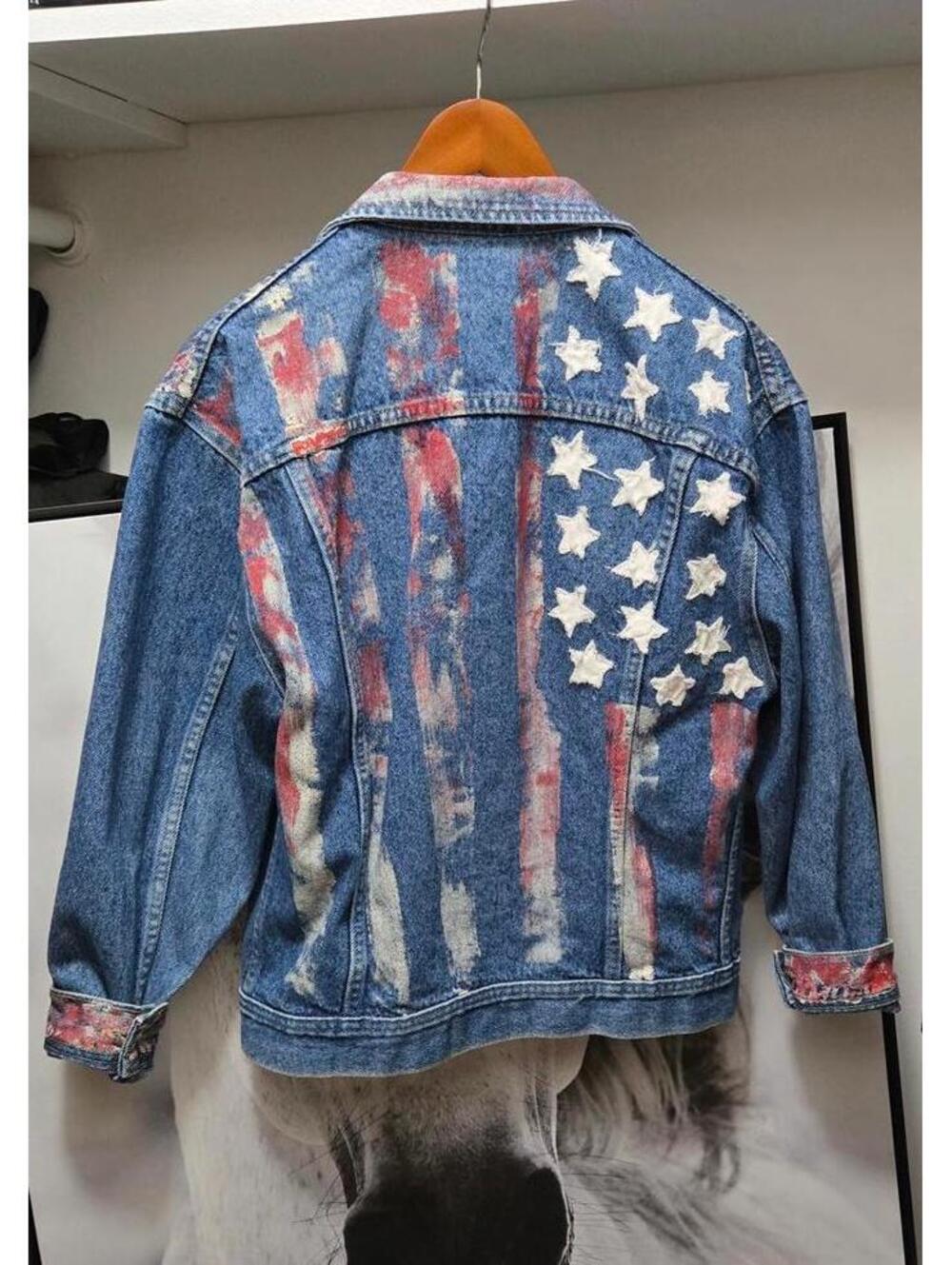 USA Vintage Custom Lee Denim Flag Jacket